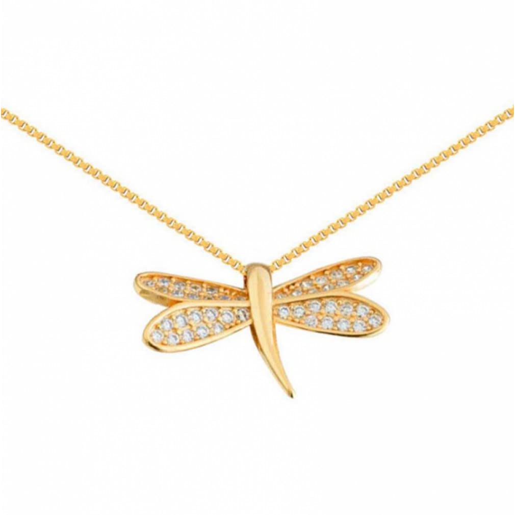 Collier en forme de libellule pour femme avec chaîne fine et strass zircon - 2