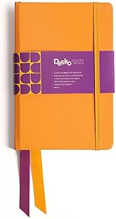 Caderneta Desko, Capa Dura Amarela, Pautada, Tamanho 14x21
