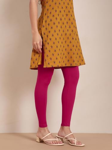 Image of TWIN BIRDS Super Stretchable Cotton Elasthane Fabric Ankle Length Leggings for Women