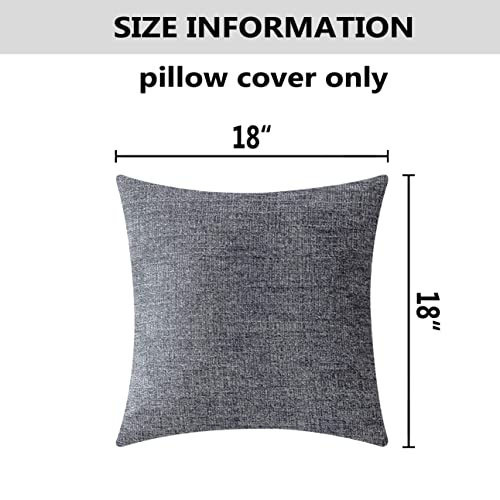 Home Brilliant Decorative Throw Pillow Covers Supersoft Striped Velvet Chenille Plush Cushion Cover For Couch, 18X18 Inch, (45X45 Cm, Set Of 2), Light Grey #TOP4