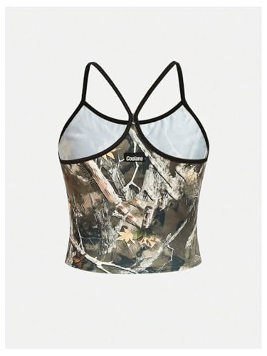 Floerns Girl's Camo Print Racer Back Sleeveless Kids Camisole Athletic Cami Tank Top2