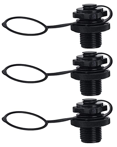 AIRFUL 3 Pièces Valve Bateau Pneumatique, Valve Spirale de Gonflage avec Bouchon Universelle Valve d'Inflation, Valve d'air à Vis de Remplacement pour...