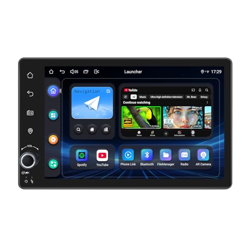 Joying Car Radio with CarPlay & Android auto, 7 inch Single Din Car Stereo Android 13 Head Unit 4GB+64GB with Bluetooth, AM/FM Radio, Mirror Link, Volume Knob(JY-UTS03N4-B)