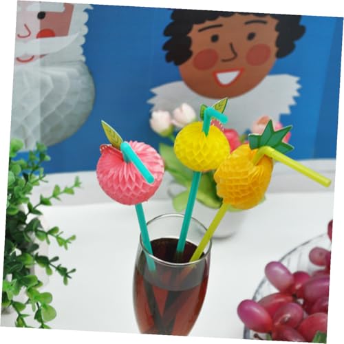 Pajillas plásticas coloridas desechables 3D para fiesta 24 pcs miniatura 6