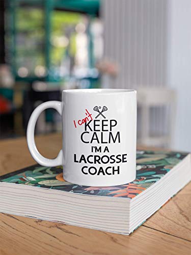 Taza de cerámica blanca 11 oz con mensaje lacrosse miniatura 3