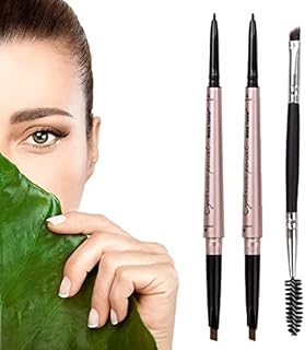 HeyBeauty Eyebrow Pencil with Brow Brush, Double Ended Eyebrow Pen, Automatic Makeup Cosmetic Tool Dark Brown 2 PCS