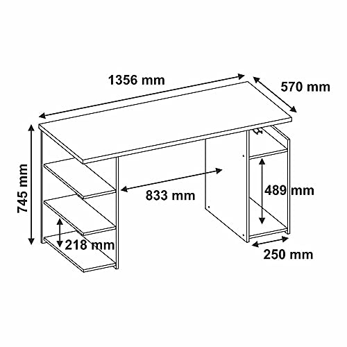 Mesa para Computador/Gamer Mx Vermelho com 5 Prateleiras e Gancho para Headset