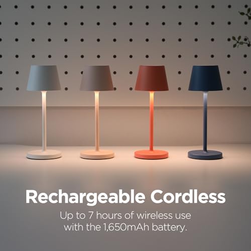 mooas Cordless Table Lamp, Small Portable Rechargeable LED Desk Lamps, 3 Colors Stepless Dimming-Touch Mood Night Light for Reading Bedroom Livingroom Café Office Camping ⌀2.95x7.87(Midnight Blue) by mooas - Image 2