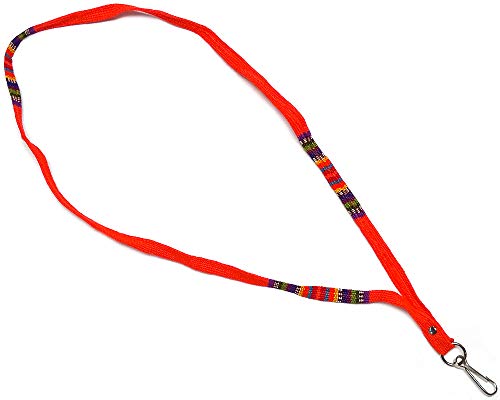 Mia Jewel Shop Thin Strap Fabric Tribal Lightweight Lanyard Holder Metal Clasp Women Fashion Handmade Fashion Gifts Boho Car Bag Accessories (Salmon) #TOP2