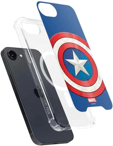 Skinit Phone Case Compatible with MagSafe iPhone 16e - Officially Licensed Marvel Captain America Shield Design