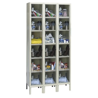 Hallowell Safety-View Plus Locker 6 Tier 3 Wide (Assembled) USVP3228-6A-PT / USVP3258-6A-PT / USVP3288-6A-PT Size: 36"W x 12"D x 78"H