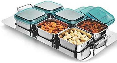SKARS Stainless Steel Dry Fruit Tray Set & Containers, Trays & Containers, Dry Fruit Box & Tray Set, 200 milliliter