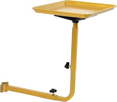 Salon Tray for Hair Stylist Steel Salon Tray Attached to Chair 360 Degree Rotating for Barber Chairs Hairdressing Tools TattooGolden