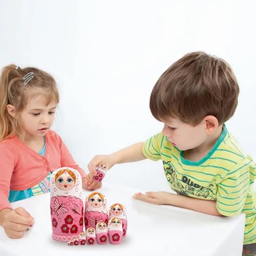 Matryoshka molly doll de colección set de 10 figuras de madera con acabado impecable 5