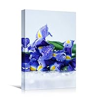 Canvas Wall Art Blue Petals Closeup Bedroom Colorful Floral Multicolor Petal Photography Romantics - 12x18 inches