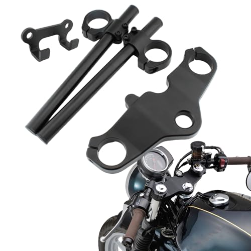 Compatible with Motorcycle Handlebar Fork Tube+Headlight Moved Bracket+Upper Triple Tree for Honda GB350 GB350S CB350S CB350 2021+ Black(All)