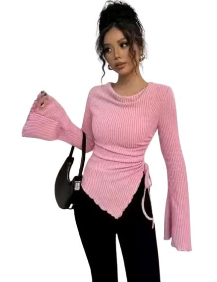 Image of Maa purnagiri Enterprise Trendy Flared Sleeve Unique top for Girls & Women | Polyester Fabric | Stylish Long Sleeve Casual Wear