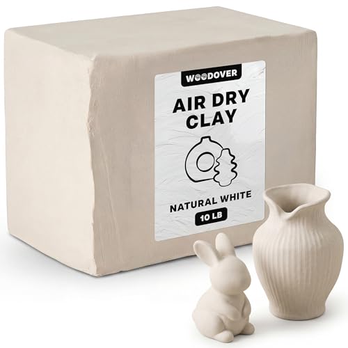 WOODOVER Premium Air Dry Clay White 10 lb Natural Modeling Clay for Sculpting Pottery & DIY Crafts Self-Hardening for Artists Adults and Kids