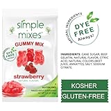 Simple Mixes Natural Gummy Mix, Healthy Snack, Dye-Free, No Gluten or Fat, Kosher, (3 Pack, Strawberry)