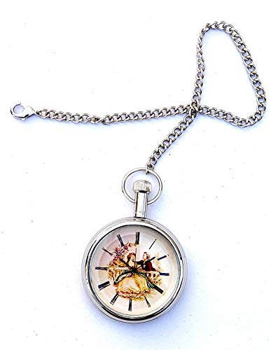 Classic Nickle Couple Dial -Antique Pocket Gandhi Watch Royal Look Indian Handicraft Gift Item-image-16