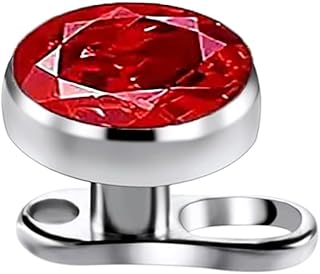 مجوهرات ثقب مرساة جلدية من مايكروديرمال جيم - احمر