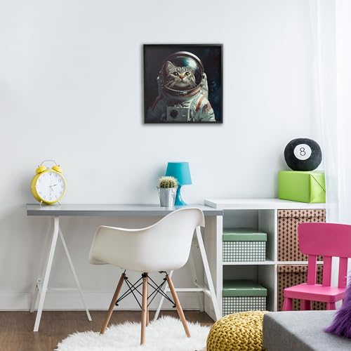 Tableau chat astronaute Jim Baldwin Stupell Industries 30x30 cm - 3