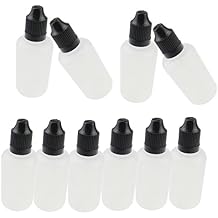 50 ml LDPE Bottle Store Most Liquids EYE DROPS with Childproof Cap&Long Thin Tip 10PCS Black Cap