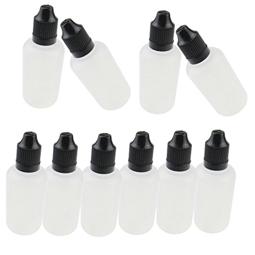 Flacons en polyéthylène basse densité 50ml flacons noirs à pointe fine x10