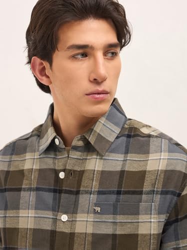Image of THE Bear House Men's Checked Relaxed Fit Shirt