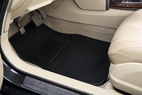 Zone Tech All Weather Carpet Vehicle Floor Mats- 4-Piece Black Premium Quality Carpet Vehicle Floor Mats Plus Vinyl Heel Pad For Additional Protection - Driver Seat, Passenger Seat And Rear Floor Mats #TOP3