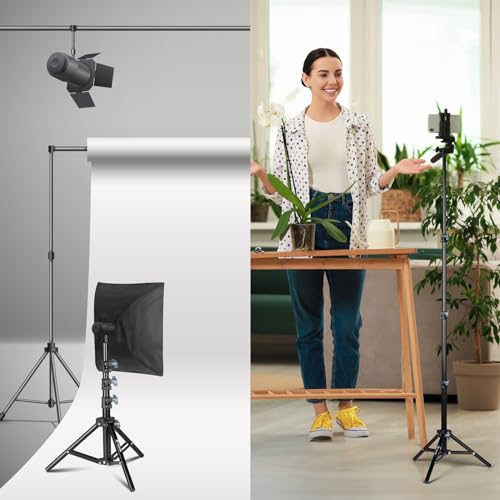 TARION Light Stand 130 cm Metal Lamp Tripod Table Tripod Floor Tripod for Studio Outdoor Photography Ring Light Flash Light - Thumbnail 7