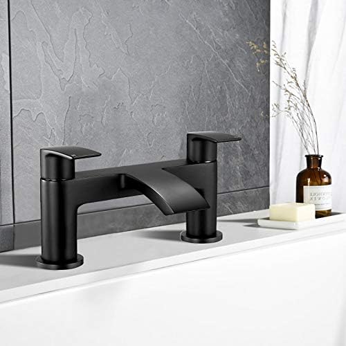Bath Taps Black Waterfall Tub Taps Round Bathroom Bath Tap Brass Mixers