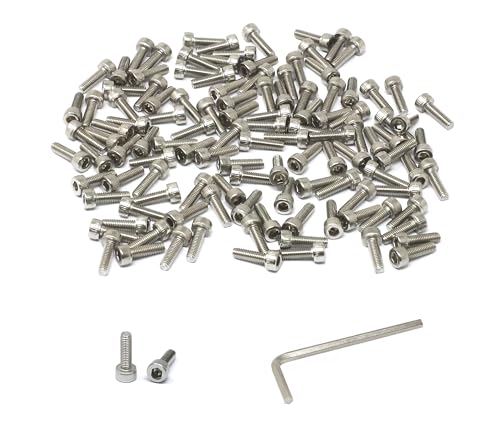 Image of iexcell 100 Pcs M3 x 10mm Thread Pitch 0.5 mm Stainless Steel 304 Hex Socket Head Cap Screws Bolts Kit