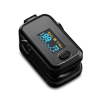 Finger Pulse Oximeter SPO2 pulse heart rate with OLED - Black color monitor