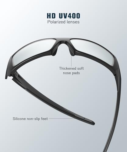 Image of Polarized Sport Sunglasses-for-Men Sun-Glasses: Mens Wrap Sunglasses for Fishing Cycling Running UV400 Protection