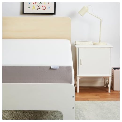 Amazon Basics Memory Foam Mattress, Soft Plush Feel, Breathable, Contours to Body, 8 Inch, Twin, White/Grey