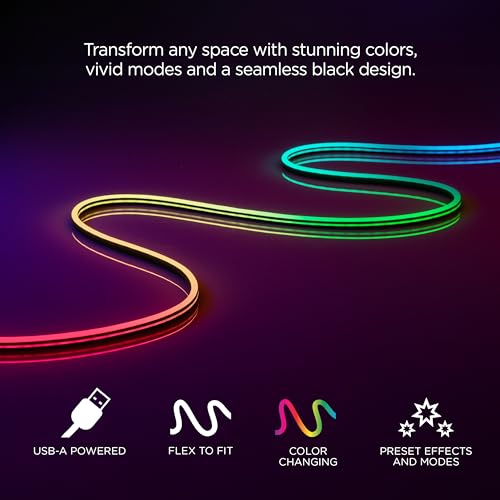 Enbrighten USB-A Color Changing LED Flex Lights, 8ft, Indoor/Outdoor by Enbrighten - Used condition - Image 2