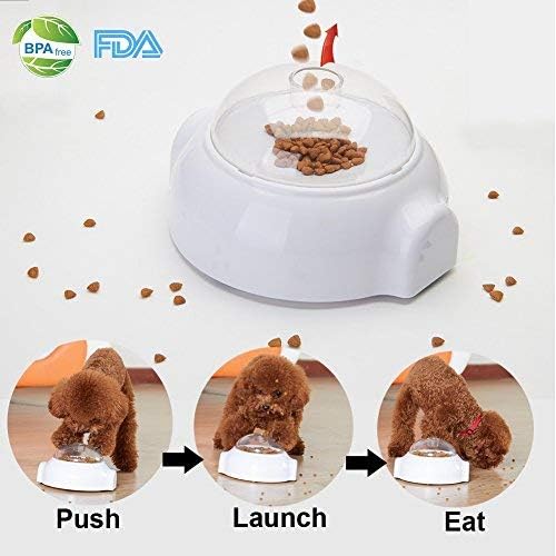 Pet Food Toy Dispenser Interactive Cat Toys Ball with LED Light,360 Degree Self Rotating Ball,USB Rechargeable Cat Ball Toy,Stimulate…