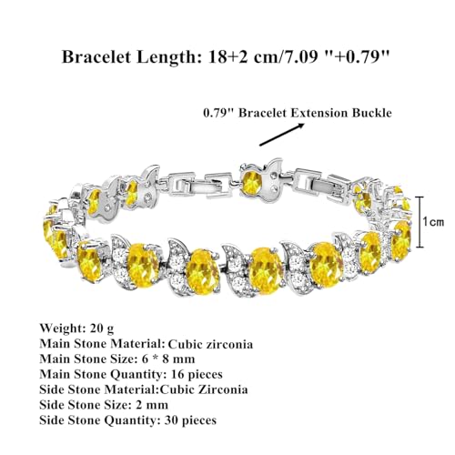 Image of LMXXVJ Fashion Tennis Bracelet Created Emerald White Gold Plated Charm Bracelet Gifts Jewelry for Women