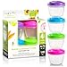 Snack Containers (4 Set) - 4.75 Oz Small Food Storage Cups with Lids - Fruit, Nuts, Sauce, Condiments & Salad Container for Lunch Box - Reusable Dessert Cups, Microwave & Freezer Friendly, BPA-free