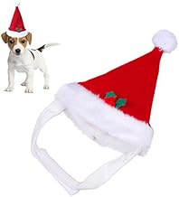 Red Warm Christmas Pet Santa Hat Plush for Pets Puppy Kitten Dogs Cats Soft Holiday Festivals Parties Costume Apparel Accessories (pet hat)