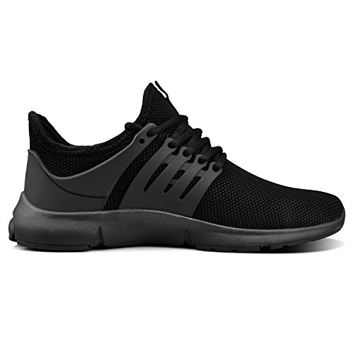 QANSI Mens Non Slip Workout Shoes Breathable Fashion Sneakers Lightweight Athletic Running Walking Gym Tennis Shoes Black 9.5