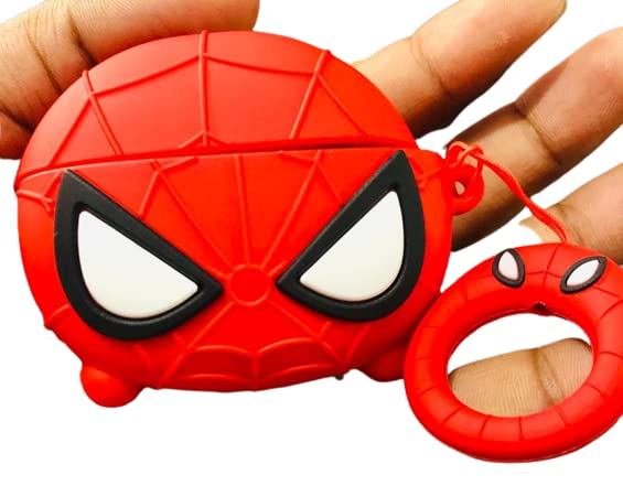 Image of for Airpods Pro 2019 Pouch Case Cover Headphones Soft Silicone Cartoon Character Cover with Keychain, 360-degree Protection (Spider Man)