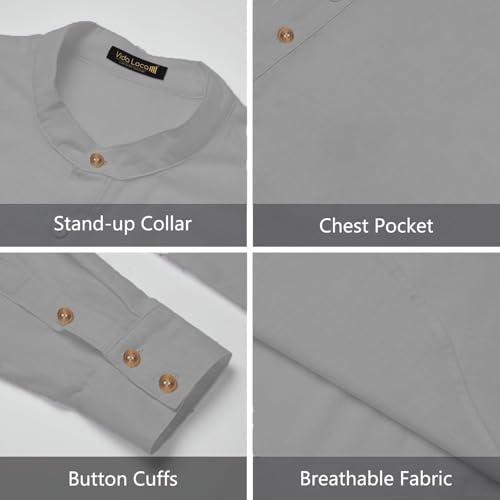 Image of Vida Loca Men Full Sleeve Solid Cotton Blend Straight Slim Fit Kurta Shirt for Men's.