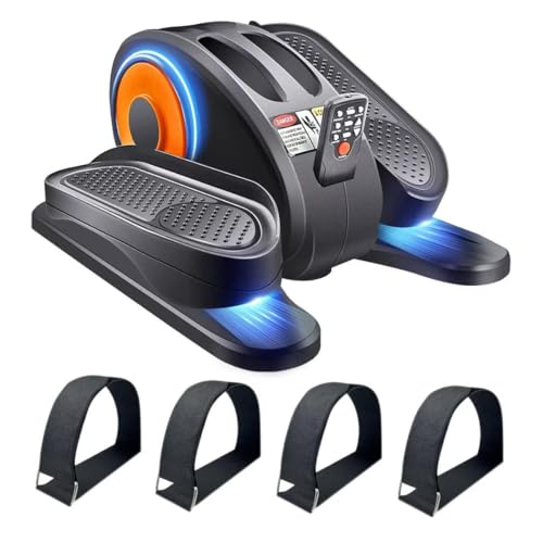 ESL Under Desk Elliptical - Portable Leg Exerciser for Seniors, Compact Seated Elliptical with Remote Control, LCD Display Electric Elliptical Trainers