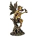 Top Collection Fairy Playing with Butterfly on Tree Stump Statue- Hand Painted Beautiful Magical Creature with Bronze Finish Look - 8-Inch Collectible Fantasy Figurine