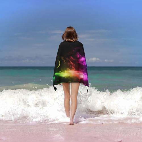 Serviette microfibre lune et ciel arc-en-ciel pour voyage
