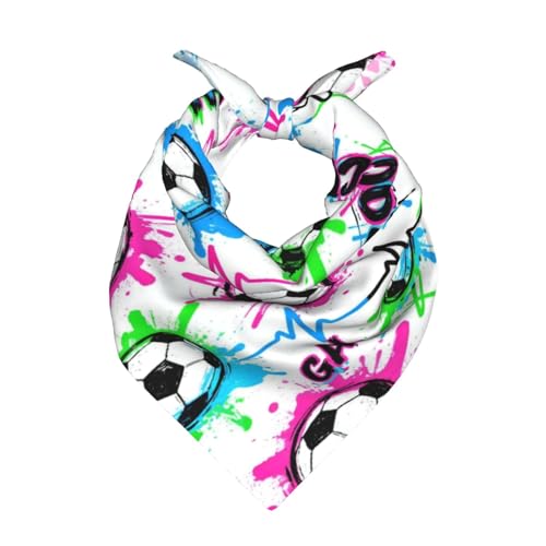 PKWKTKY Colorful Graffiti Soccer Splash Fashion Silk Head Scarfs for Women and Men, Bandana Hair Wrap Headscarf Lightweight Neck Scarves 22 x 22 Inch