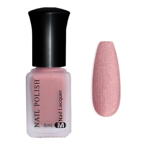 Virellay Nude Matte Nagellack, Schnell Trocknende Langanhaltender Nagellack Matt Rosa, Hochpigmentierter Samtlack Nail Polish, Frauen DIY Nagelkunst Maniküre 6ML (Nude, 6 ml)