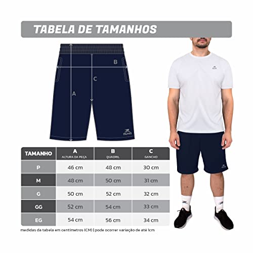 Bermuda Esportiva Basic Muvin – Masculino – Calção Esportivo – Com Bolso - Bermuda Futebol - Tecnolo